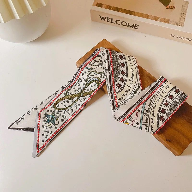 Estilo francés Internet celebridad bufanda banda para el cabello Niñas vintage pajarita banda para el cabello largo Corea del Sur ins cuerda para el cabello accesorios para el cabello