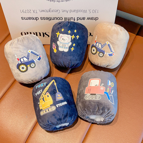  Autumn/Winter Kids' Unisex Anti-Oil Sleeves with Cartoon Excavator, Crane, and Astronaut Designs, High Elasticity