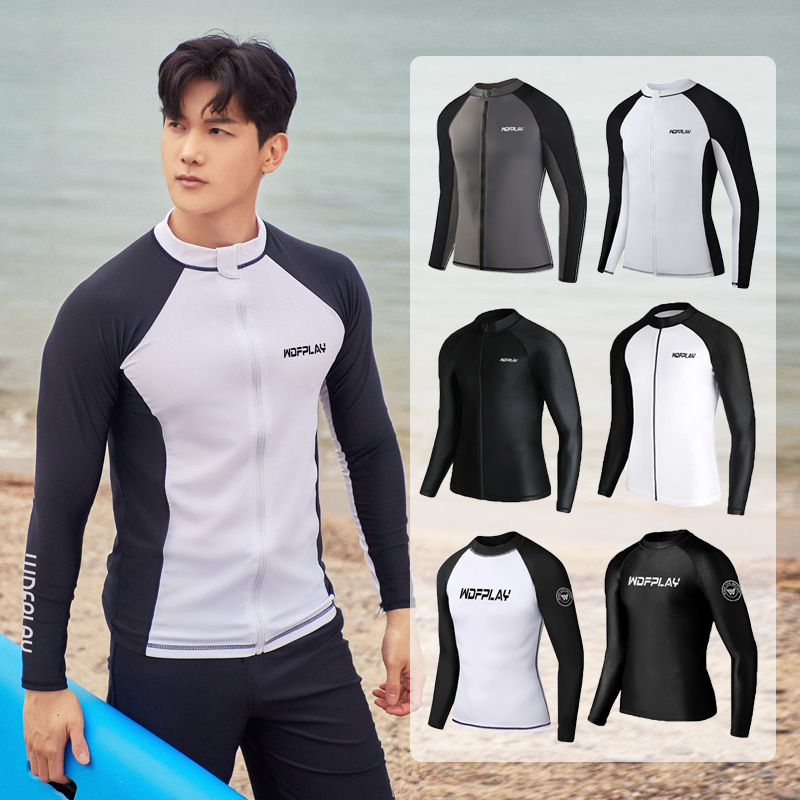 Diving suit men's surfing suit split quick-drying sunscreen jellyfish suit long-sleeved trousers slim swimsuit zipper suit Diving suit men's surfing suit split quick-drying sunscreen jellyfish suit long-sleeved trousers slim swimsuit zipper suit