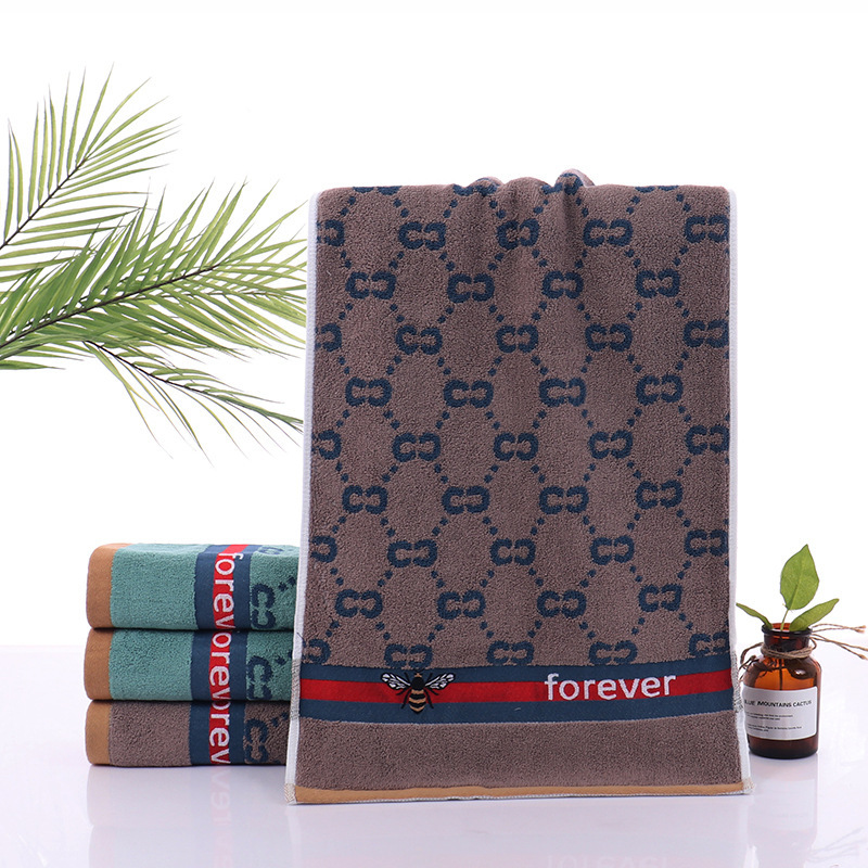 Pure cotton yarn-dyed gift towel wholesale absorbent cotton household employee welfare face towel Super logo custom