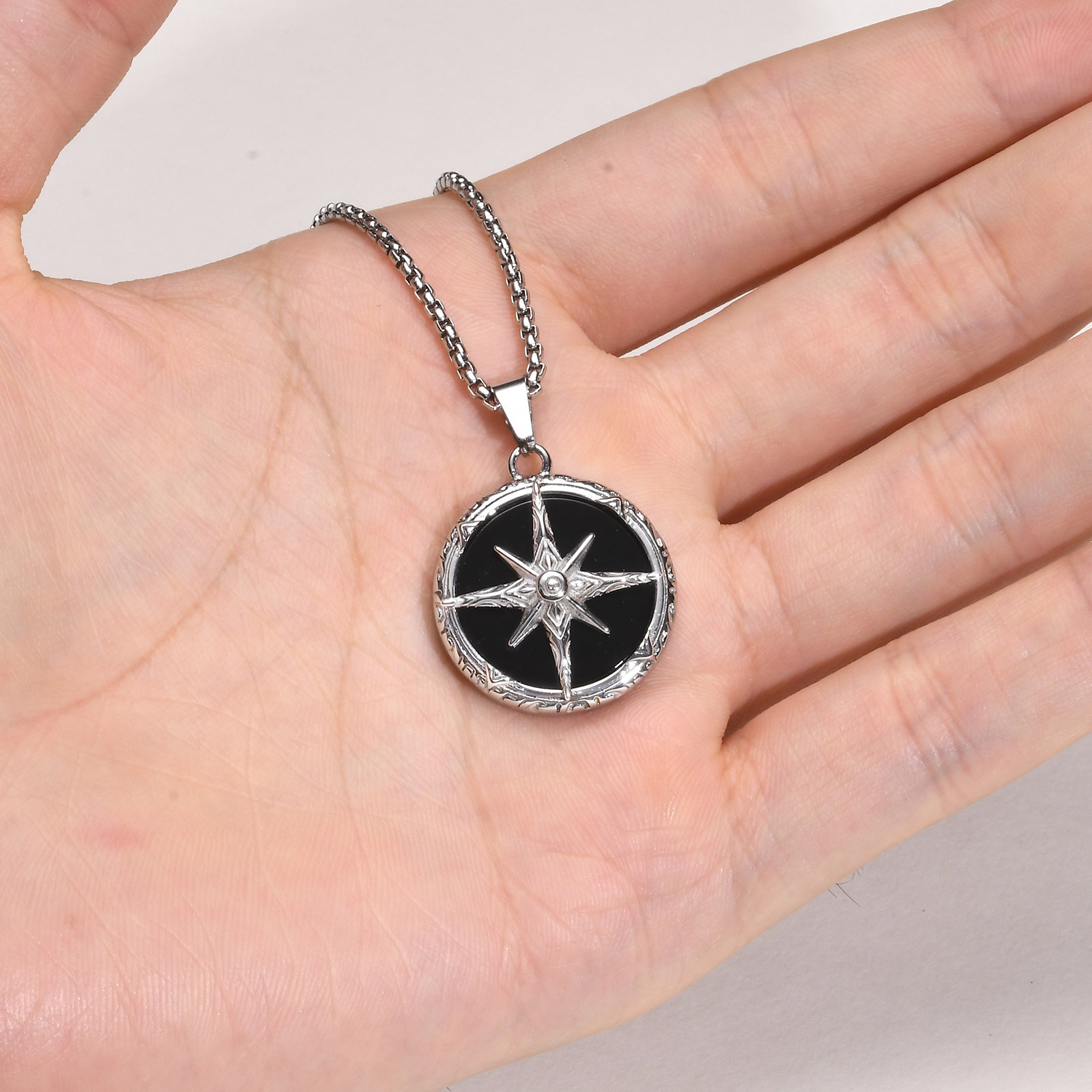 11g Weight Pendant Jewelry Making Type 304 Stainless Steel Chain Material 1 Piece Quantity Daily, Street Occasion 304 Stainless Steel Material Eight awn star Pattern All Seasons Season Men's Gender Hip-Hop, Streetwear Style Hip-Hop Streetwear Eight Awn Star 304 Stainless Steel Men's Men Pendant Necklaces 8
