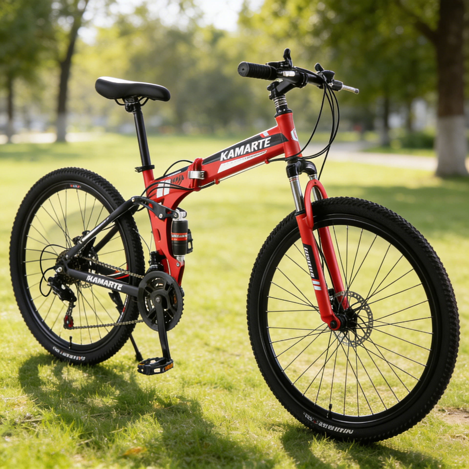 Bicicleta de Montaña Plegable al Por Mayor del Fabricante, Suspensión Trasera, Velocidades Variables, 26 Pulgadas, para Adultos, Estudiantes, Jóvenes y Viajeros