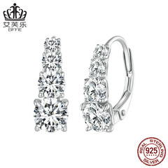 Evelo Pure Silver Moissanite Stud Earrings S925 Silver Plated White Gold Fashion Cross-border Accessory MSE023