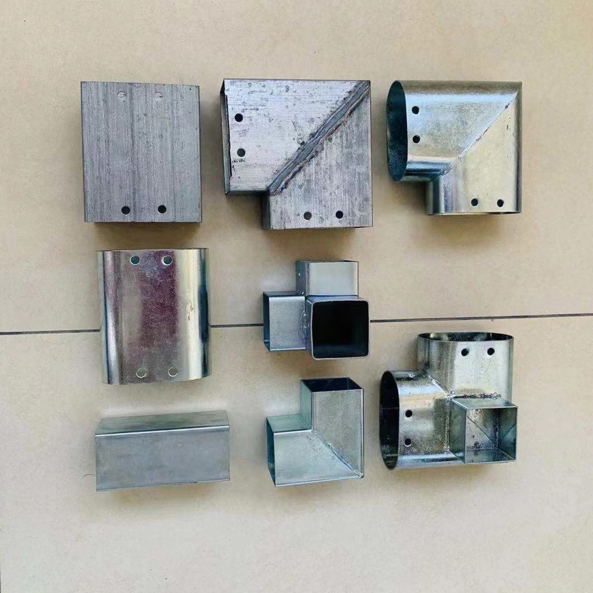 方管连接件免焊接头护栏直通两通三通90度弯头椭圆管楼梯扶手配件