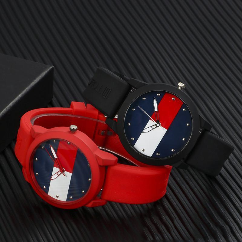 Nuevo color a juego jalea banda de silicona reloj de cuarzo electrónico estudiante casual unisex personalizado reloj de cuarzo