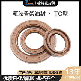 厂家氟胶TC双唇骨架油封fkm密封圈耐高温油封大全尺寸内径5-100mm