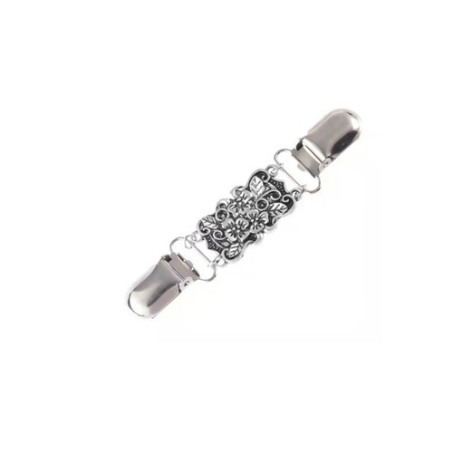 Creative Carved Retro Silk Scarf Clip for Women, Non-Slip Collar Tie Clip