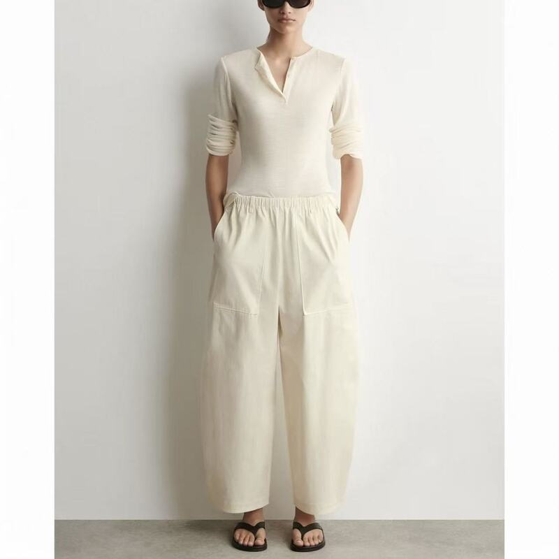 Cs Women's Casual Cotton Blend Workwear Barrel Pants Casual Trousers 2026 Summer New Product 1337107004 Cs Women's Casual Cotton Blend Workwear Barrel Pants Casual Trousers 2026 Summer New Product 1337107004