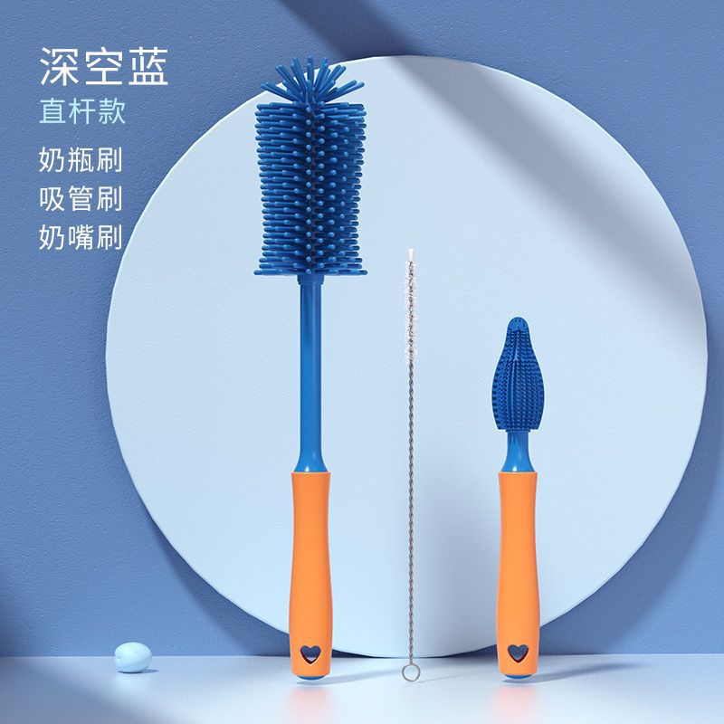 Cepillo de limpieza de botellas de silicona para bebés Cepillo de limpieza especial para bebés recién nacidos Cepillo de limpieza de tetas Cepillo de limpieza Set