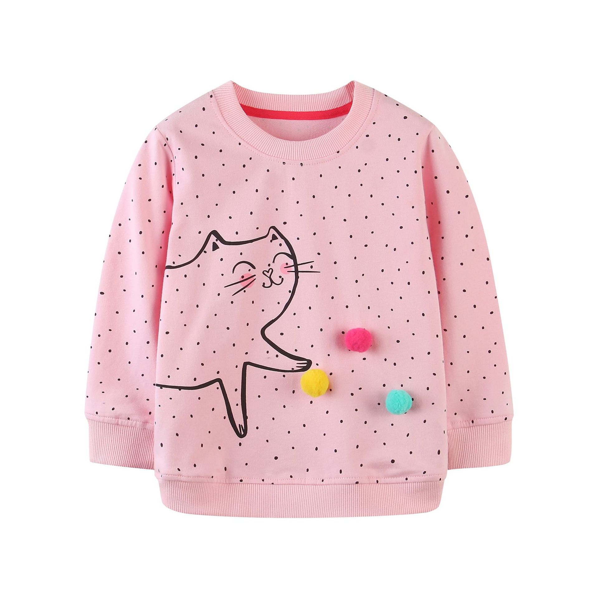 Suministro transfronterizo de nuevos productos de otoño suéteres infantiles estilo europeo y americano chicas de manga larga impresas blusa de cuello redondo nuevo otoño