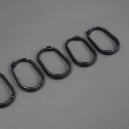 New Black Plastic Shower Curtain Buckle Hook Curtain Hanging Ring Without Disassembly Push-Type Lock Buckle Thickened Thickened Hanging Ring