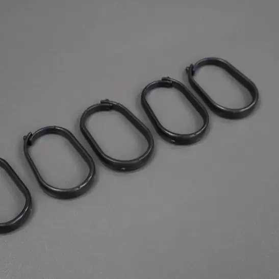 新款黑色塑料浴帘扣挂钩窗帘挂环没拆卸按压式锁扣加厚加粗吊环