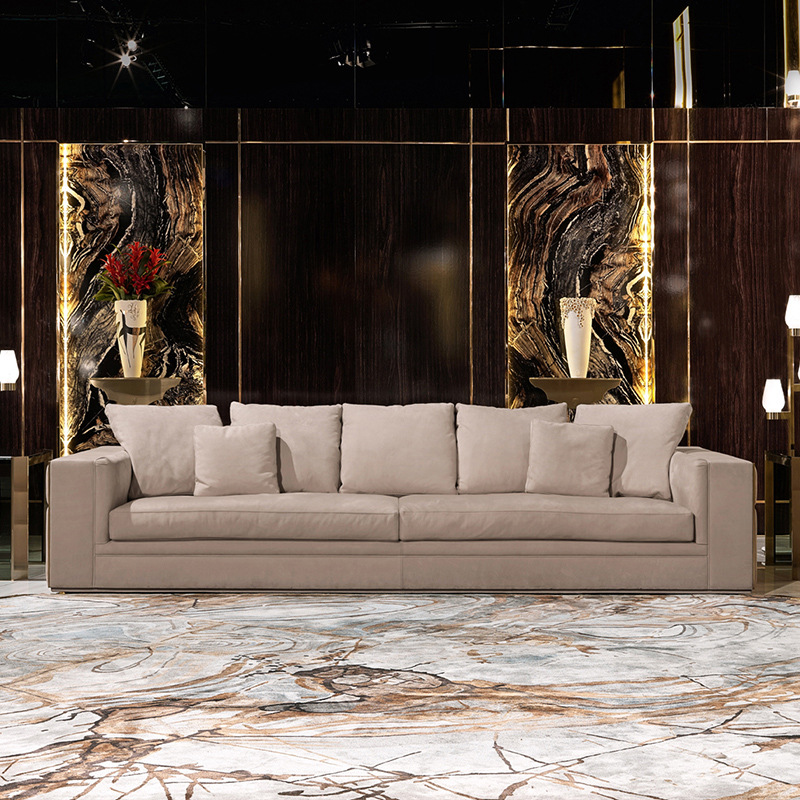 環歐 意大利輕奢真皮沙發客廳大平層高檔方塊沙發大戶型豪宅家具