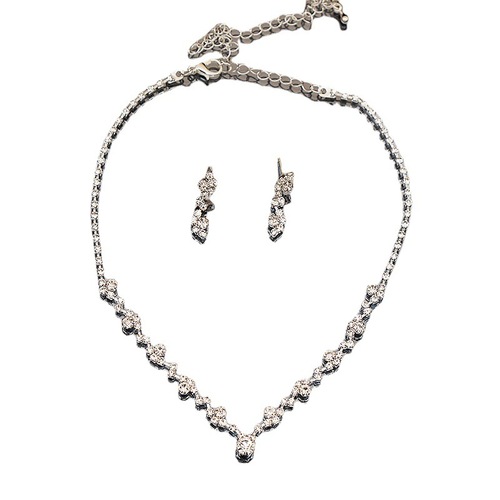 Cross-border best-selling exquisite claw chain necklace, earrings, bracelet set, three-piece diamond clavicle chain, evening dress accessories