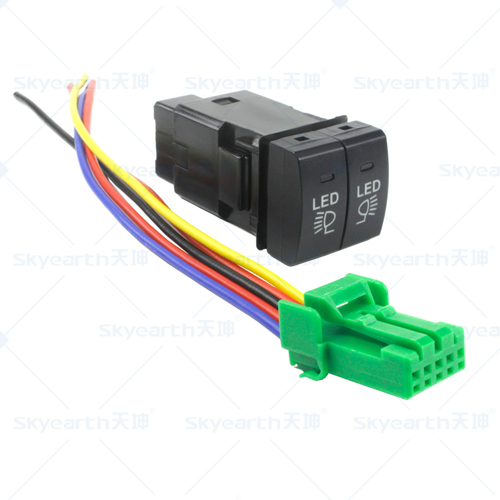 Aplicable a Toyota LC300 Camry Prado nuevo cambio de luz antiniebla focos LED luz de encendido interruptor doble