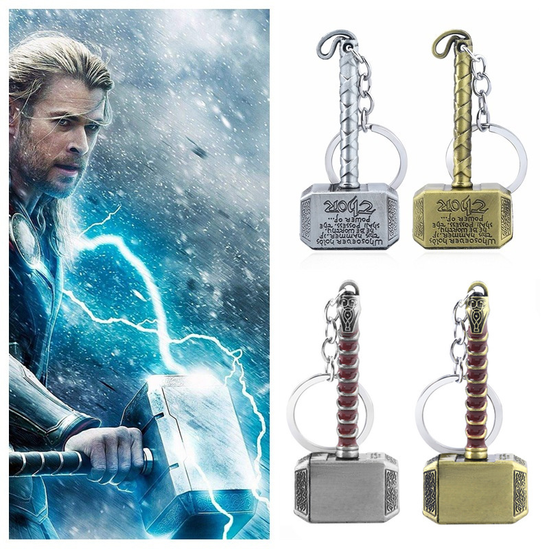 European and American Film and Television Peripherals Thor Sawyer Hammer Keychain Thor's Hammer Alloy Pendant Avengers Cross-Border Wholesale