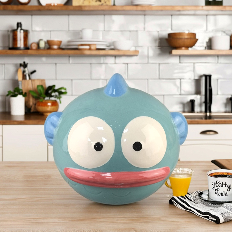 Inventario creativo encantador plato de peces de cerámica payaso de alto valor facial artesanía cerámica adornos para el hogar encantador tazón de almacenamiento