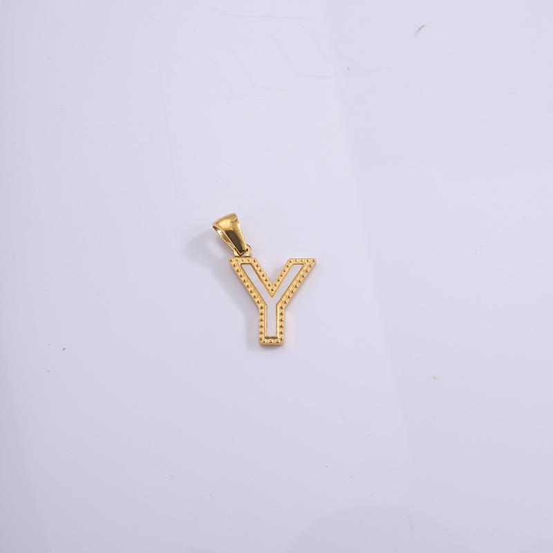 Nuevo caliente 26 letras inglesas collar pulsera colgante de acero titanio personalidad letras goteando accesorios colgante