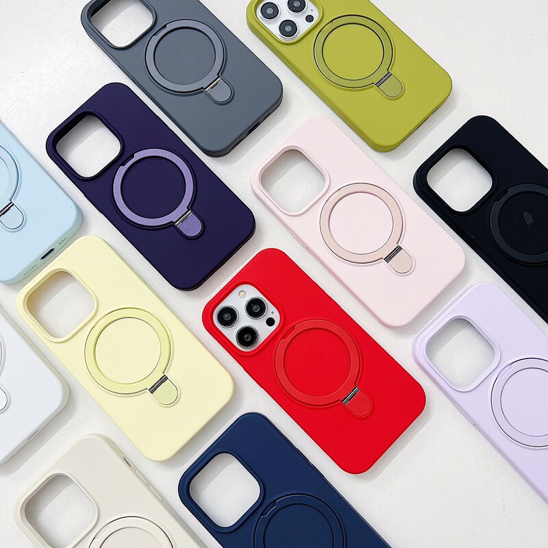 Liquid Silicone Stand Suitable for Apple iPhone 17 Phone Case 15Promax Wireless Charging Magnetic Support Case 14 Liquid Silicone Stand Suitable for Apple iPhone 17 Phone Case 15Promax Wireless Charging Magnetic Support Case 14