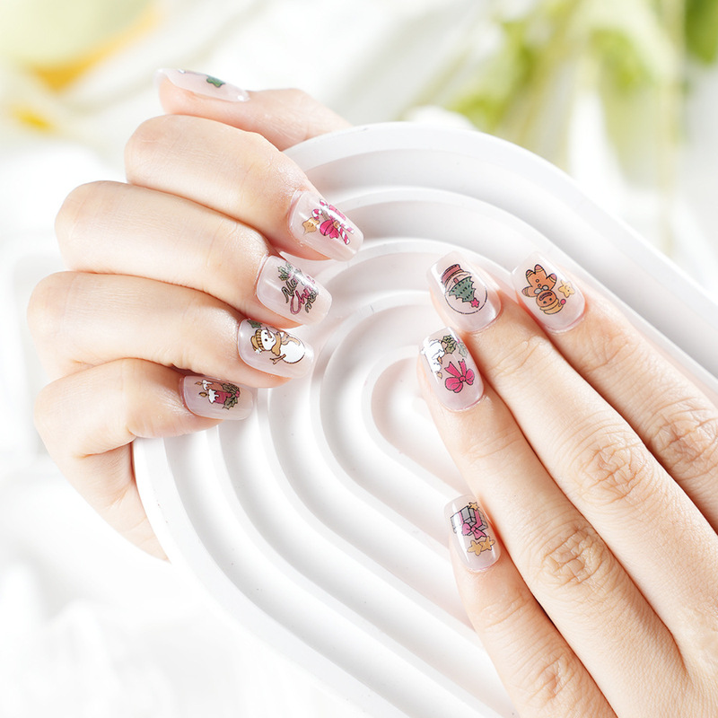 10 Christmas Cartoon-Style Snowman Nail Stickers, Playful Holiday Style, Removable Fake Nails 10 Christmas Cartoon-Style Snowman Nail Stickers, Playful Holiday Style, Removable Fake Nails