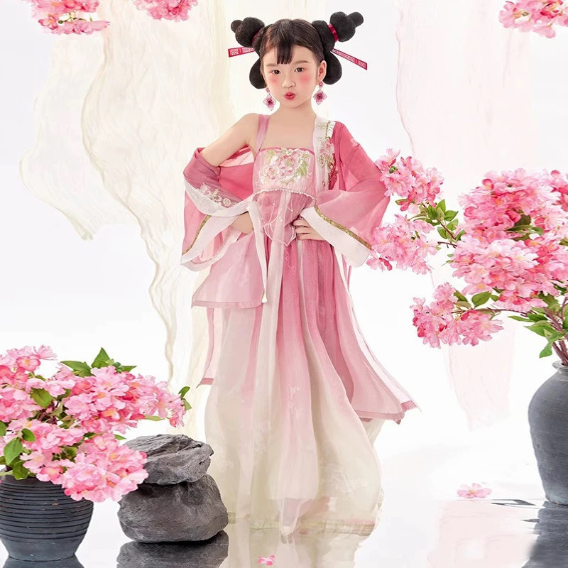 Cosplay Costume of the Same Style as Shi Ji Niangniang, Children's Hanfu, Girls' Summer Ruqun, Ancient Style Dance Costume, Super Fairy Princess Dress Cosplay Costume of the Same Style as Shi Ji Niangniang, Children's Hanfu, Girls' Summer Ruqun, Ancient Style Dance Costume, Super Fairy Princess Dress