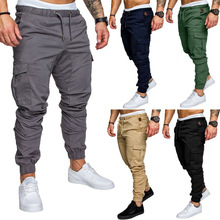 Men s Cargo Joggers Gym Pants Workout Sweatpants Male Trim