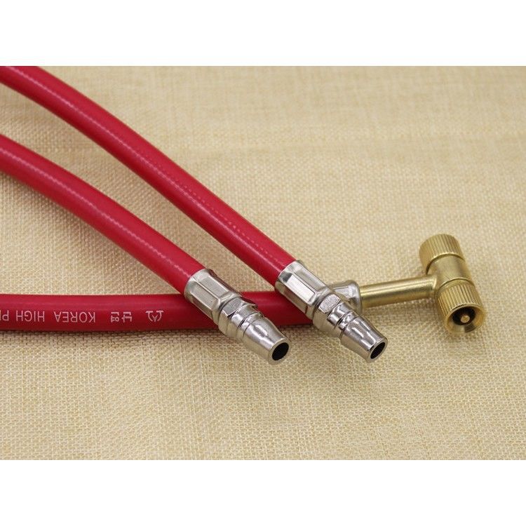 Bomba de inflado de doble cabeza de motocicleta eléctrica boquilla de inflado varilla de inflado de aire inflado cabeza de inflado herramienta de reparación de neumáticos de automóvil