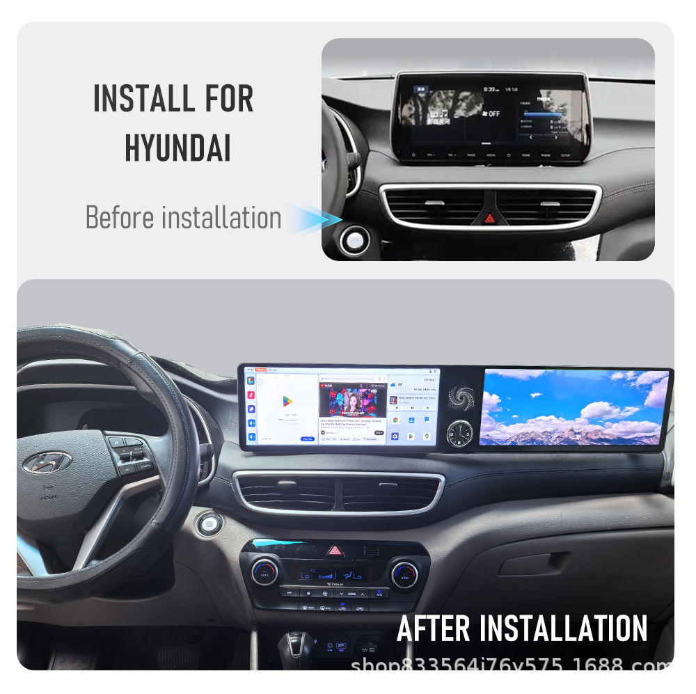 Suitable for Mercedes-Benz and Bmw 12.3 Dual-Screen Navigation System with Qualcomm 6125 Chip, Dual-Screen Interaction, Supports Original Car Systems