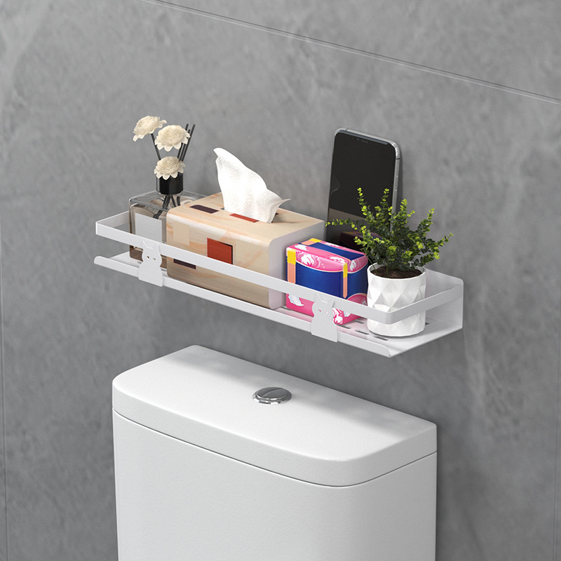 Cross-border Punch-free Bathroom Wall-mounted Rack Toilet Roll Paper Tissue Wet Tissue Aromatherapy Storage Rack Easy to Install
