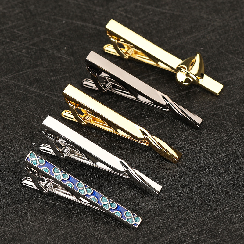 Copper Material Silver Tie Clip Men's Suit Work Clothes Tie Clip Spot Wholesale Western Clothing Accessories Tie Clip