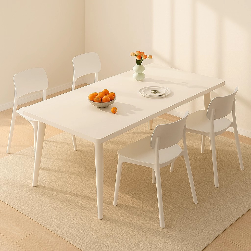 Mesa de comedor de piernas de madera maciza, mesa de alquiler de estilo francés, mesa de madera doméstica, mesa y silla de comedor comercial