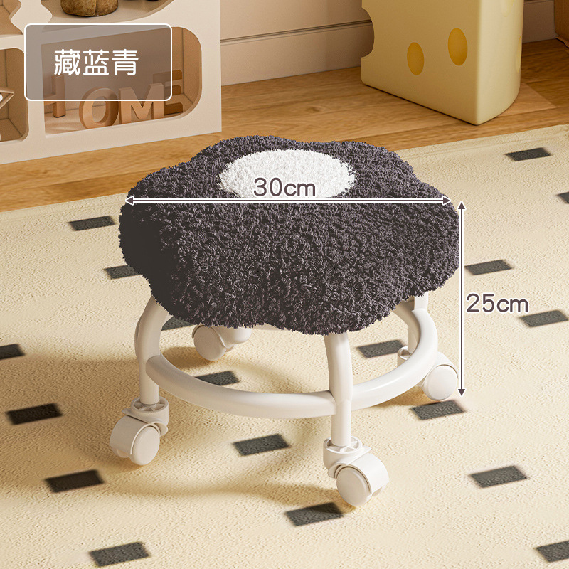 Rueda universal pequeña polea taburete bajo taburete móvil sala de estar sofá taburete mesa de café bolsa suave taburete bajo Puerta de cambio de zapatos taburete