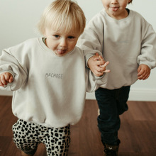 2025秋冬款可爱百搭童装加厚印花卫衣独特印花款儿童圆领套头上衣