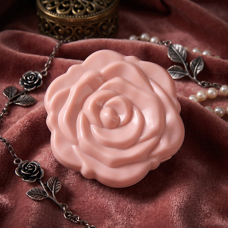Espejo de maquillaje de alta definición transfronteriza, espejo de rosa, espejo portátil, espejo de doble cara, espejo de vestir, espejo portátil