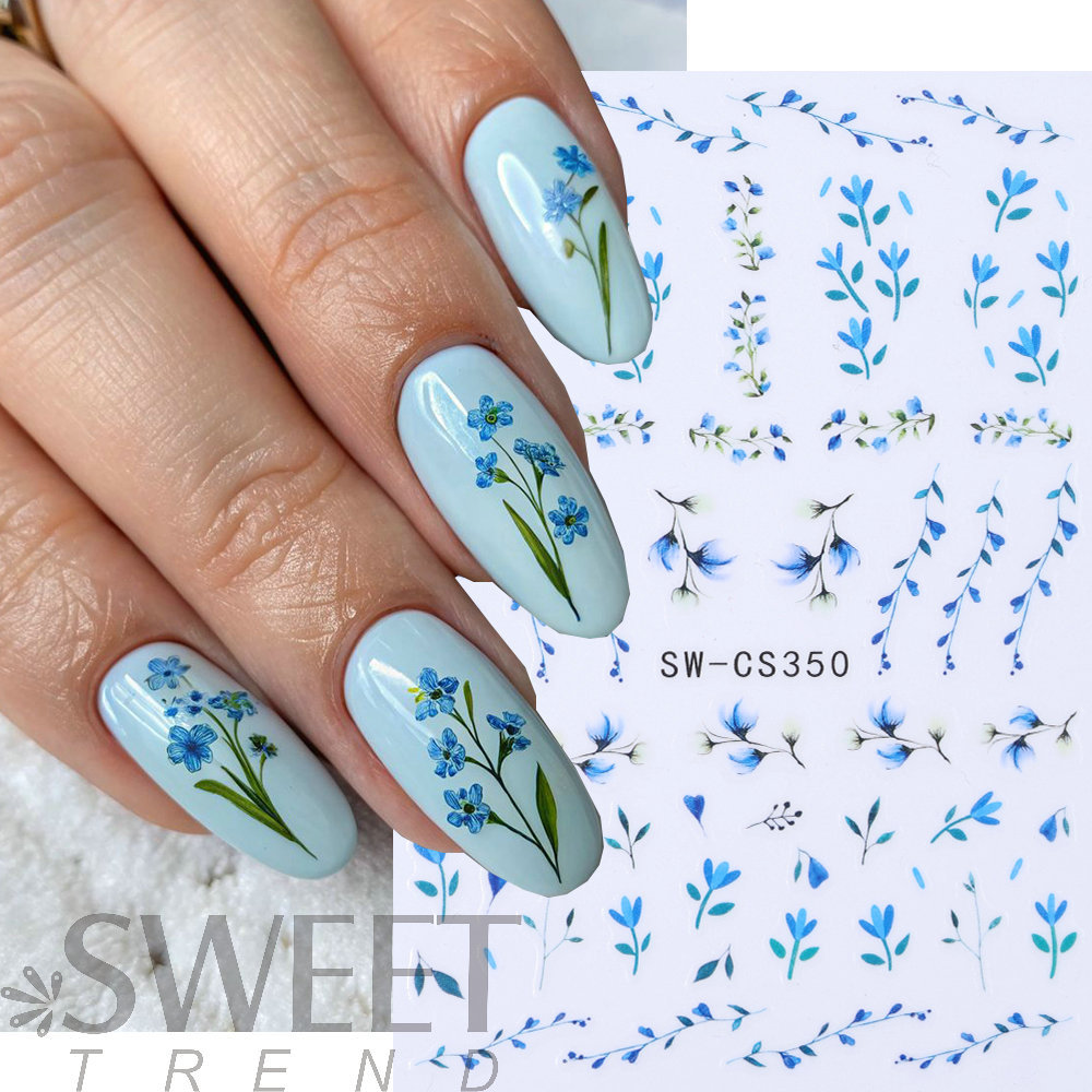 Comercio exterior transfronterizo nuevo 3D flor salvaje pegatinas de uñas pegatinas de uñas joyas al por mayor serie SWCS image 2