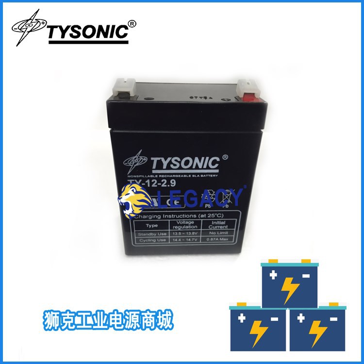 美国Tysonic 电池TY-12-2.9 UPS 备份系统电池12V2.9AH