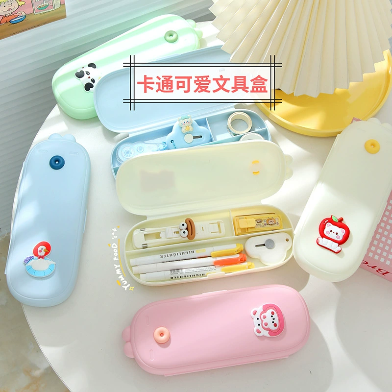 Cute pencil case for students, capacious eraser, storage system, octopus