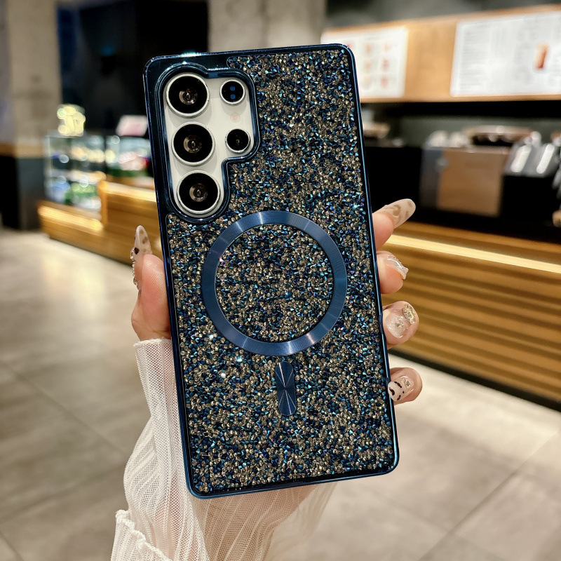 Funda Magnética Anti-caídas para Teléfono de Silicona con Diamantes para Samsung Galaxy