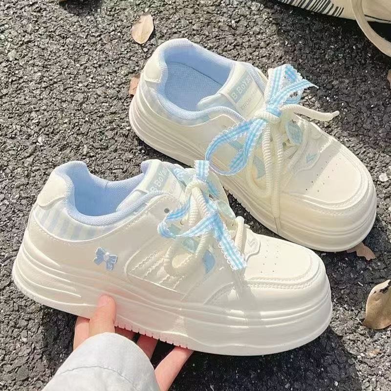 Bowknot Original Thick-Soled White Sneakers for Women 2025 New Versatile Sports Casual Shoes Cute Casual Loafers for Students Bowknot Original Thick-Soled White Sneakers for Women 2025 New Versatile Sports Casual Shoes Cute Casual Loafers for Students