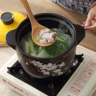 Dry-Burning Ceramic Casserole Soup Pot Stew Pot for Open Flame Cooking Porridge Clay Pot Rice Home Gas Clay Pot Induction Cooker Factory Wholesale