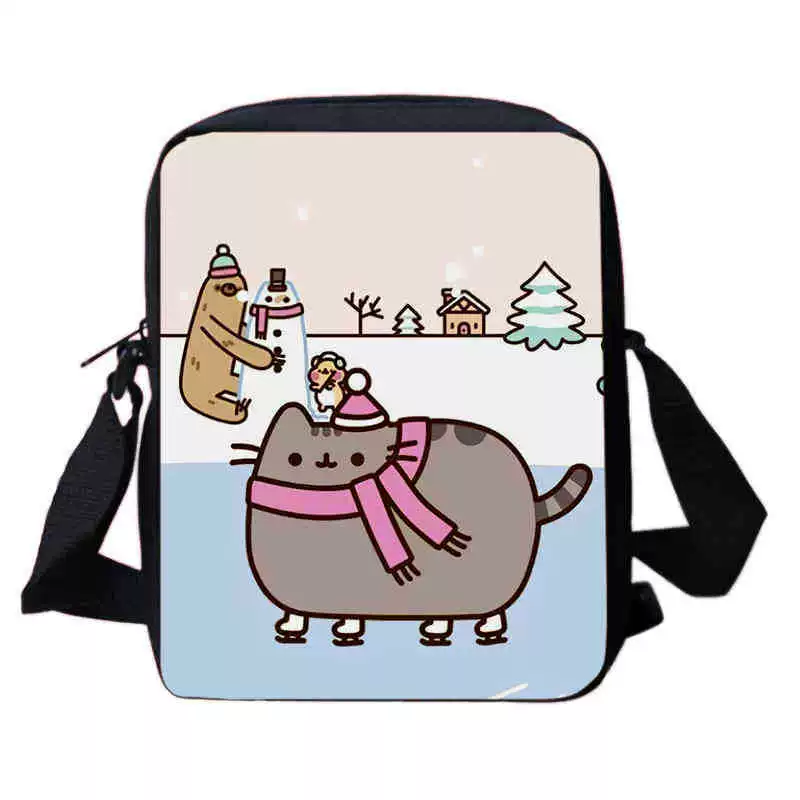 Рюкзак учебный Pusheen Fat Jimao с принтом периферийного типа, через стекло, зарубежная торговля, школьный рюкзак