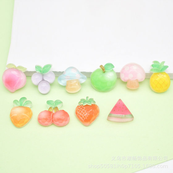 Crystal cut fruit DIY children's hair accessories mobile phone shell cream glue patch refrigerator sticker stationery resin accessories
