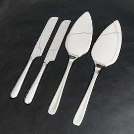 跨境304不锈钢蛋糕铲面包刀家用服务刀带齿三角铲披萨铲烘焙工具