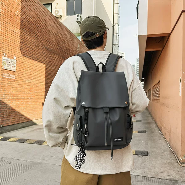 Schoolbags for Male High School Students and College Students, Trendy Brand Large-Capacity Backpacks, Versatile Backpacks, Lightweight Spine-Protecting Backpacks