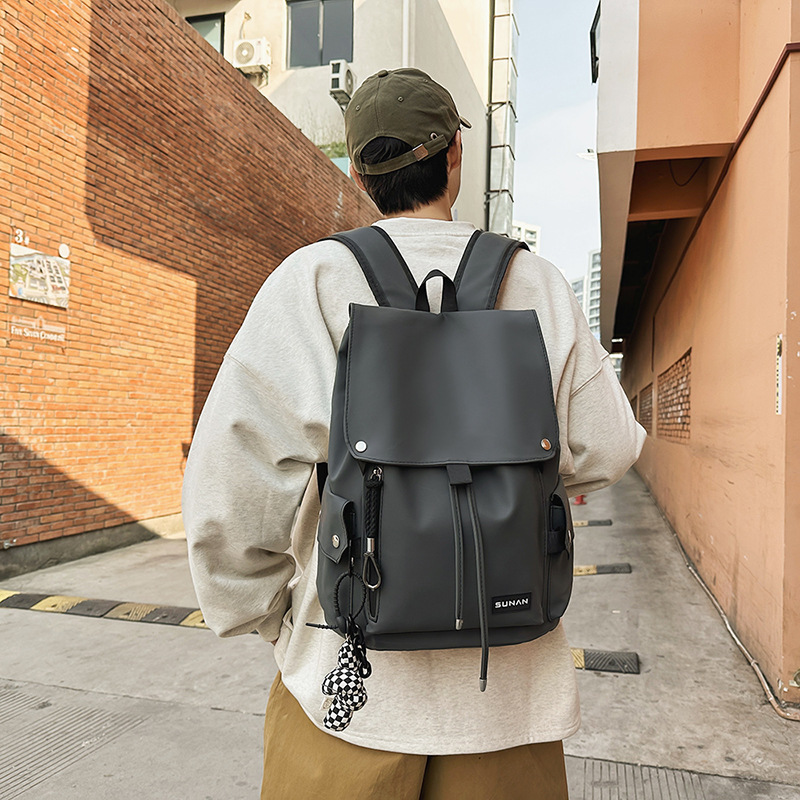 Schoolbags for Male High School Students and College Students, Trendy Brand Large-Capacity Backpacks, Versatile Backpacks, Lightweight Spine-Protecting Backpacks