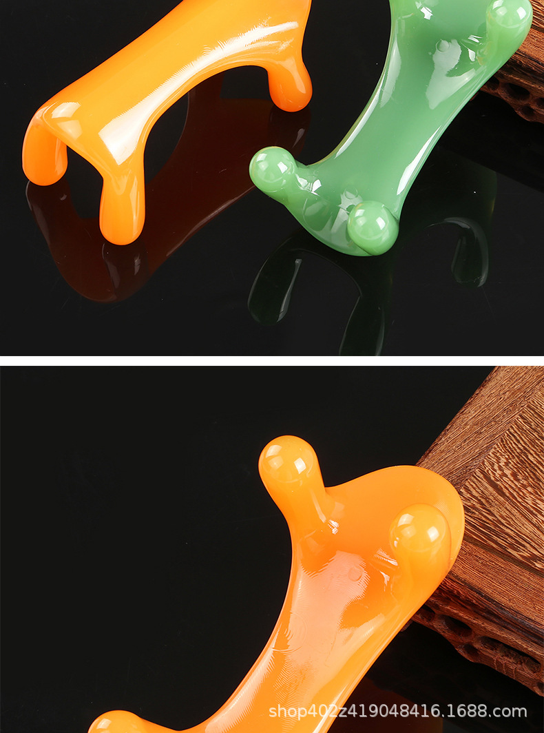 Resin Gua Sha Massage Tool Four-Edge Back Spine Scraper Large Handheld Neck Shoulder Point Massage Tool 100g key features
