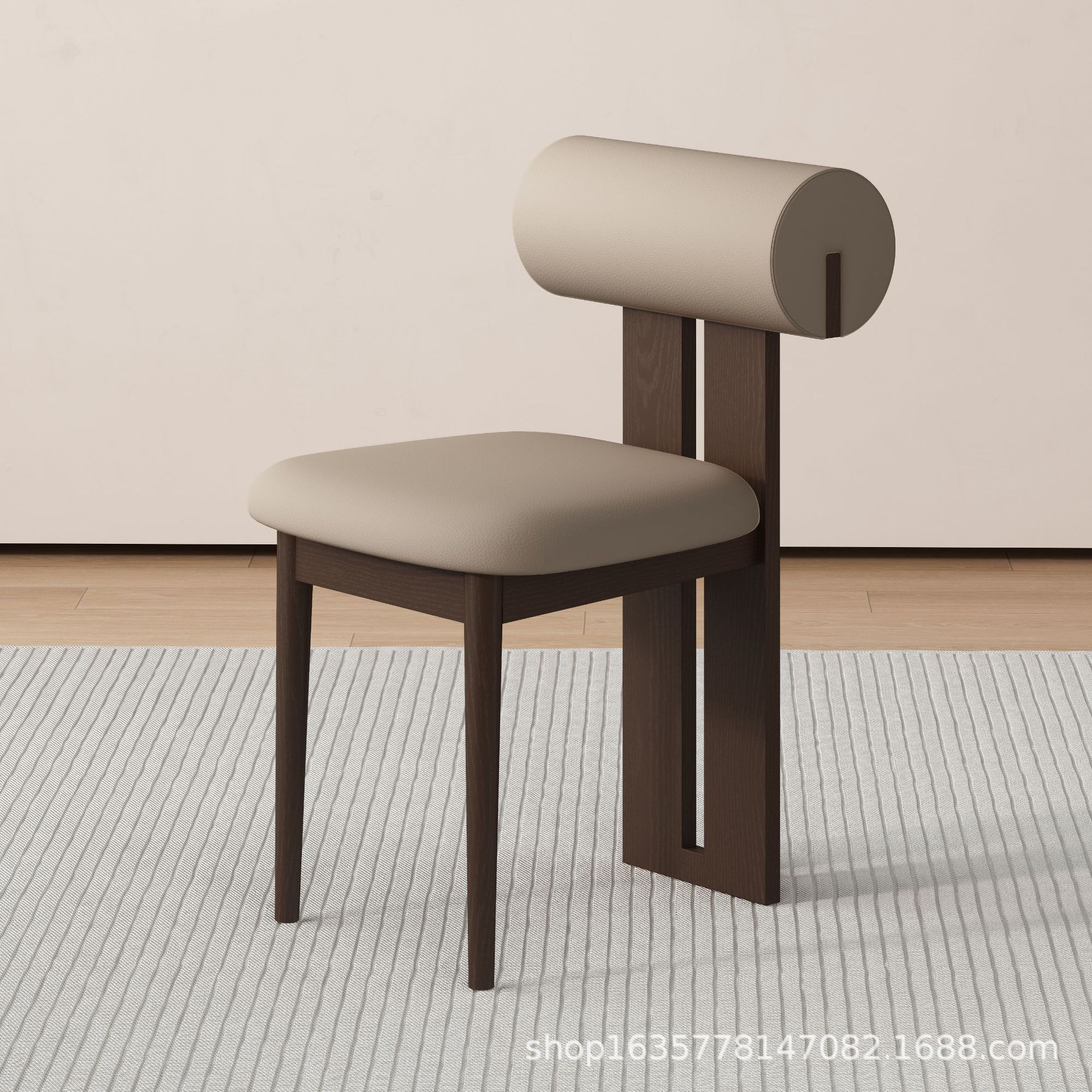 Silla de comedor de madera maciza medieval francesa retro silla de respaldo doméstica diseñador nórdico silla de hipopótamo casual fábrica de origen