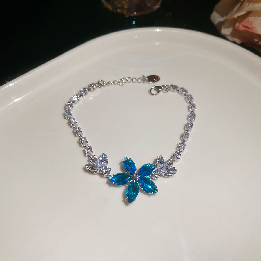 Pulseras de zircon azul marino frescas y lujosas pulseras de alta sensación 2026 nuevas joyas de moda de verano versátiles image 14