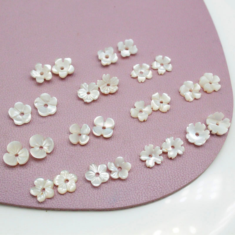 Natural White Butterfly shell 6mm super small plum blossom cherry blossom bowl flower shell flower holder diy handmade bracelet earrings jewelry accessories