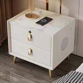 WXKG12智能全实木床头柜蓝牙音响指纹解锁无线充电USB接